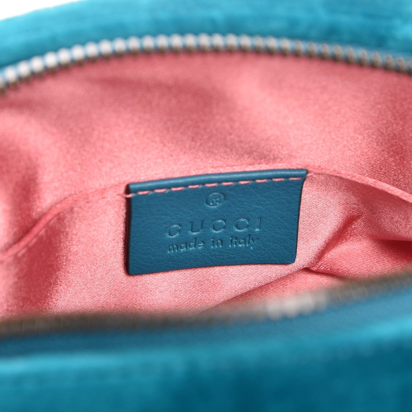 Velvet Matelasse GG Marmont Belt Bag 85 34 Pavone Cyan