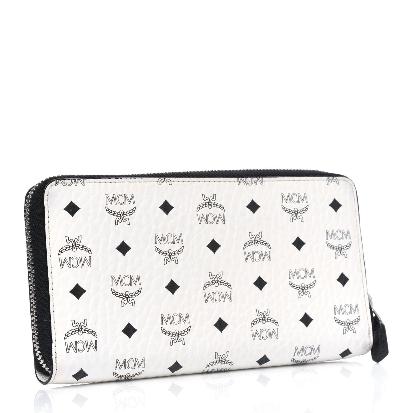 Visetos Large Zip Around Wallet White