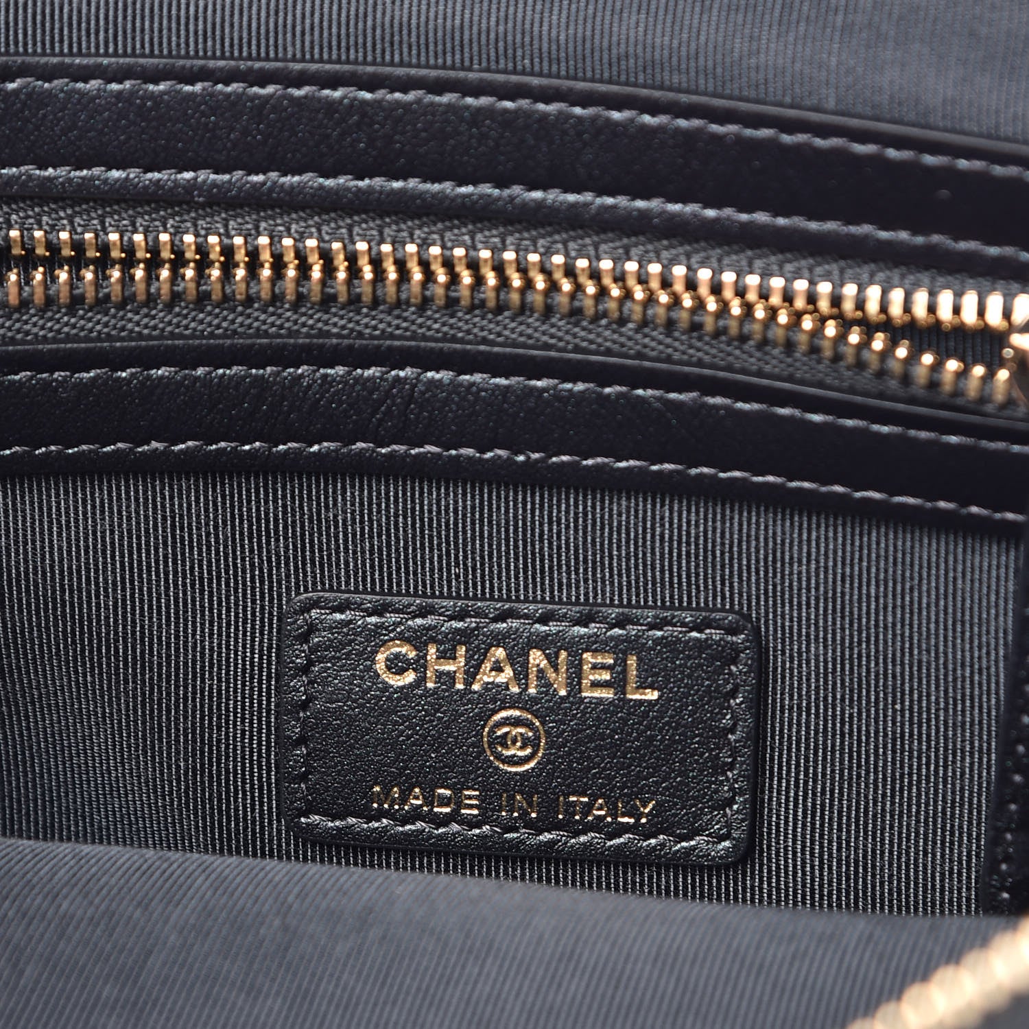 Chanel Iridescent Caviar Medium Night by the C Pouch Clutch Black 6 of 9