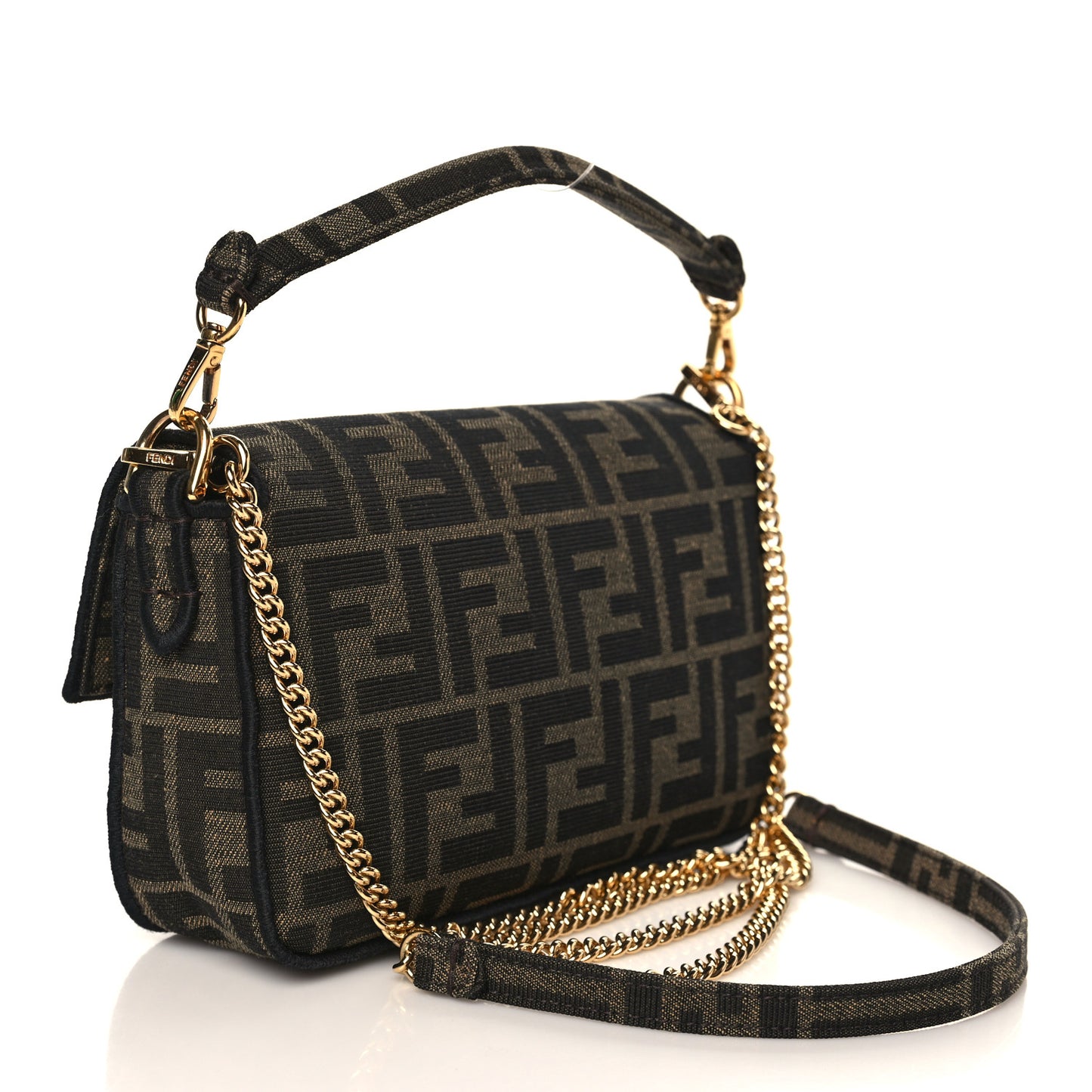 Fabric Jacquard FF 1974 Mini Baguette Tobacco Moro Black