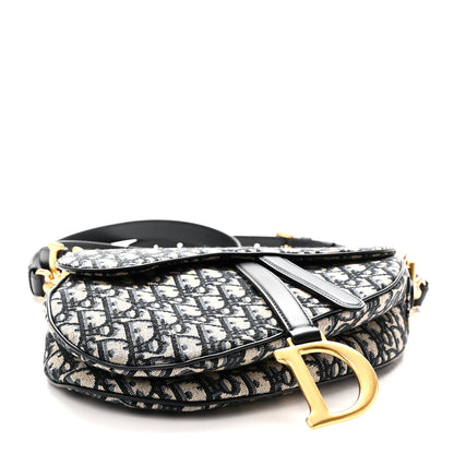 Christian Dior Oblique Saddle Bag With Strap Blue 4 of 11