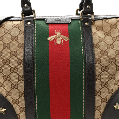 Gucci Monogram Vintage Web Medium Webby Bee Boston Dark Brown 8 of 11