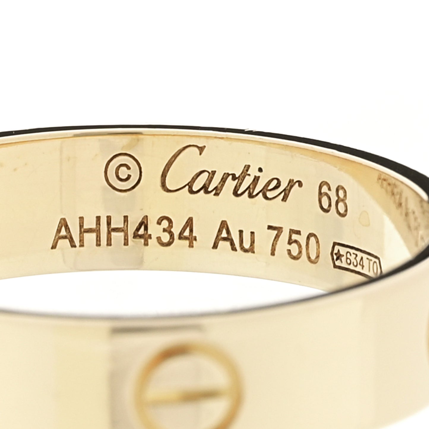 18K Yellow Gold 5.5mm LOVE Ring 68 12.25