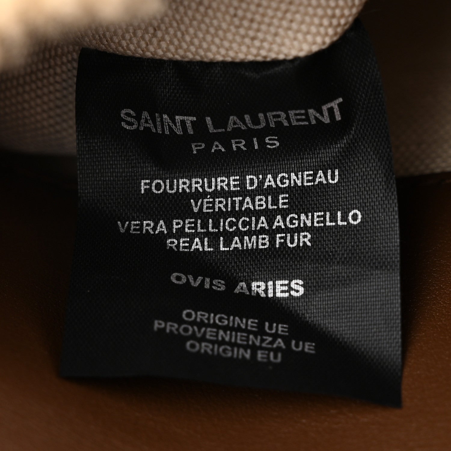 Saint Laurent Shearling Quilted Monogram Loulou Puffer Pouch Clutch Natural Beige Brick 9 of 13