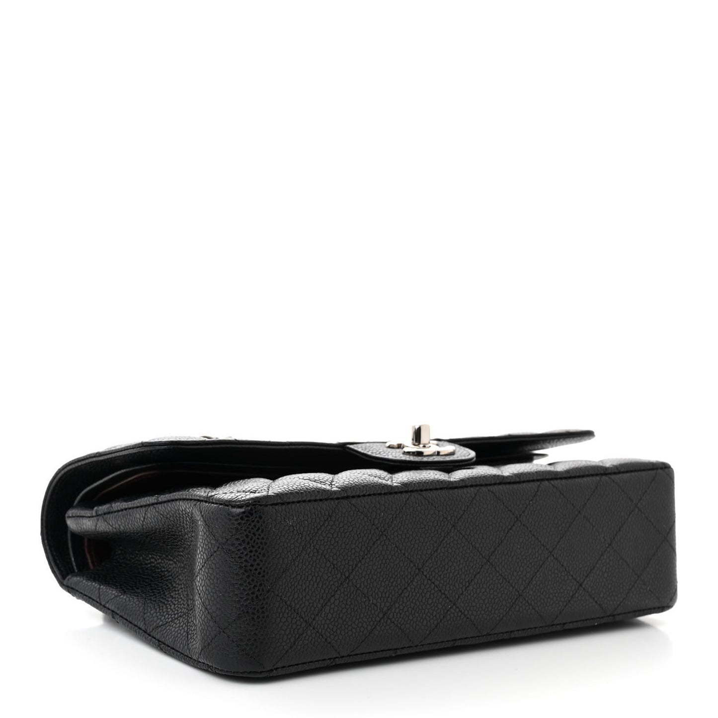 Caviar Quilted Medium Double Flap Black