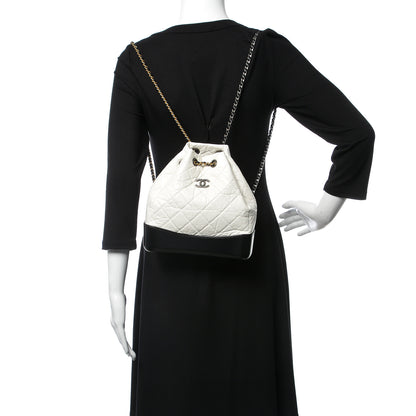 Chanel Aged Calfskin Quilted Small Gabrielle Backpack Black White 2 of 9