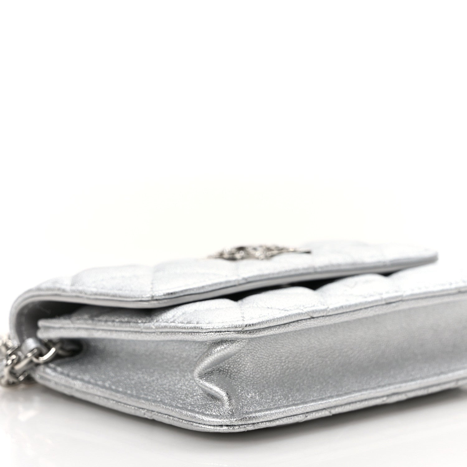 Chanel Metallic Goatskin Quilted Star Flap Waist Belt Bag Silver 7 of 10