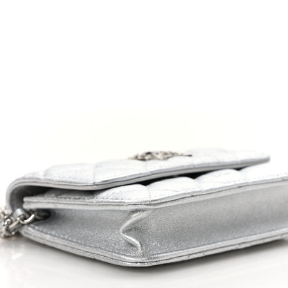 Chanel Metallic Goatskin Quilted Star Flap Waist Belt Bag Silver 7 of 10