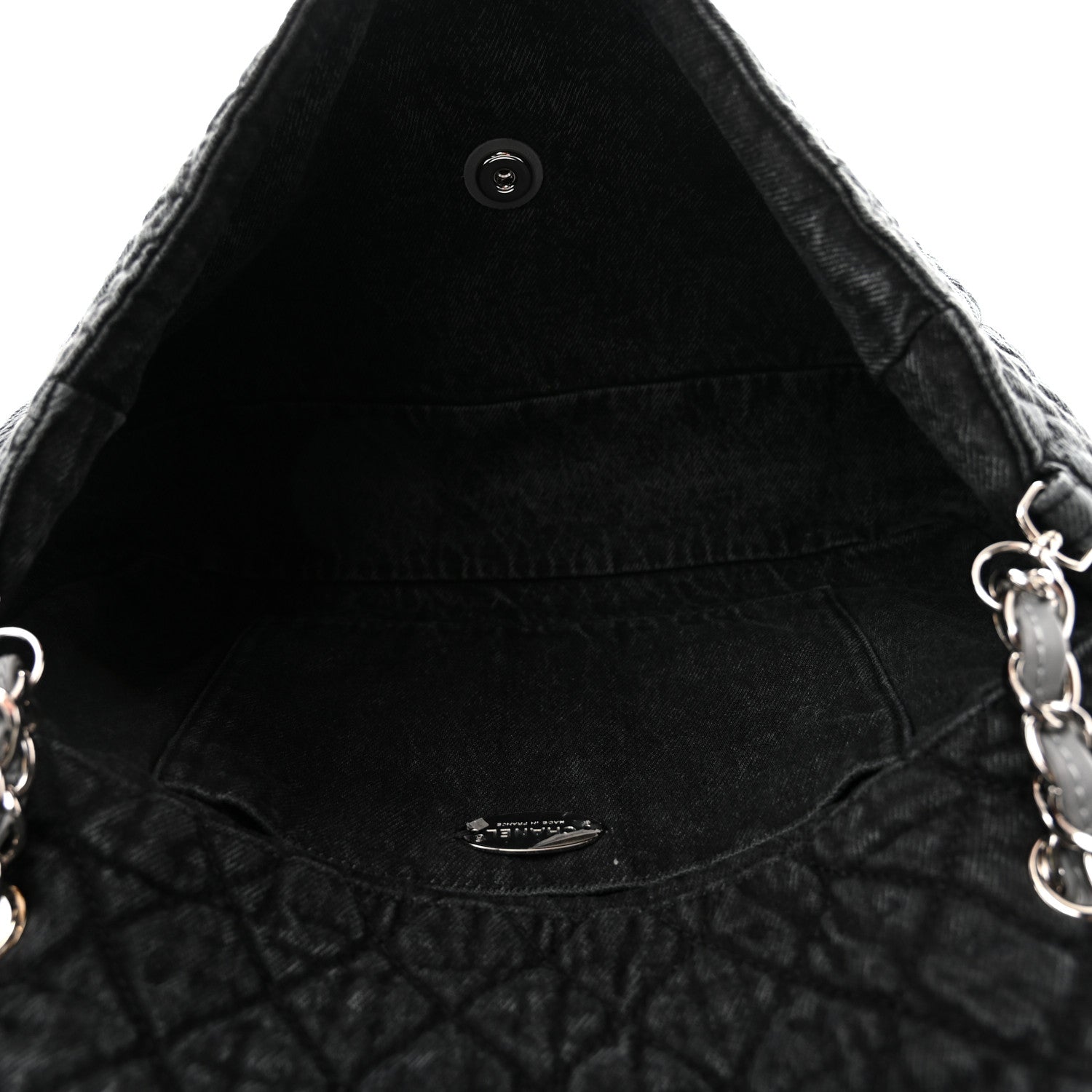 Chanel Denim Quilted Denimpression Flap Grey Black 5 of 10