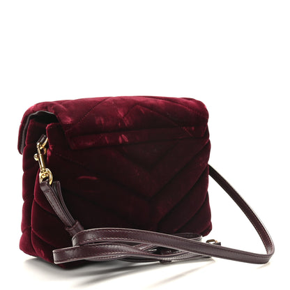 Saint Laurent Velvet Y Quilted Monogram Toy Loulou Crossbody Bag French Burgundy 2 of 10