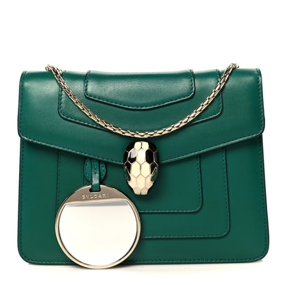 Bulgari Calfskin Small Serpenti Forever Snake Strap Crossbody Bag Emerald Green 3 of 12