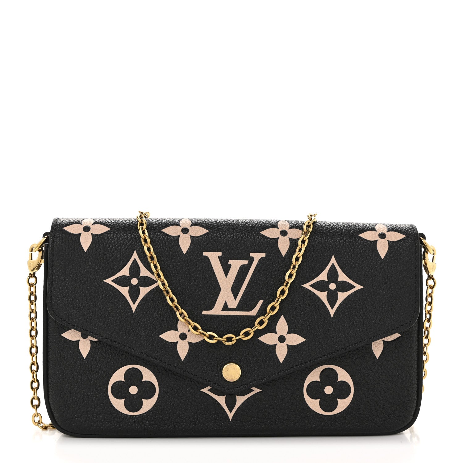 Louis Vuitton Empreinte Monogram Giant Felicie Pochette Black Beige 1 of 13