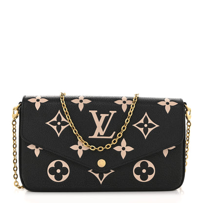 Louis Vuitton Empreinte Monogram Giant Felicie Pochette Black Beige 1 of 13