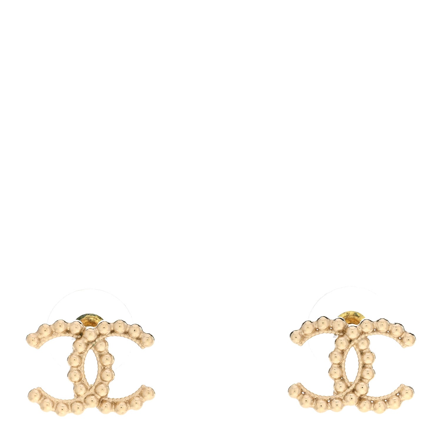 Chanel Metal Beaded CC Earrings Gold 1 of 6