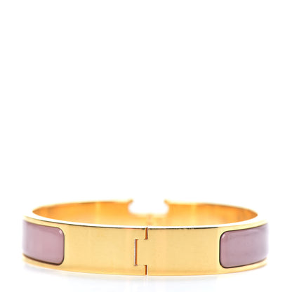 Hermes Enamel Narrow Clic Clac H Bracelet PM Bois De Rose 2 of 5