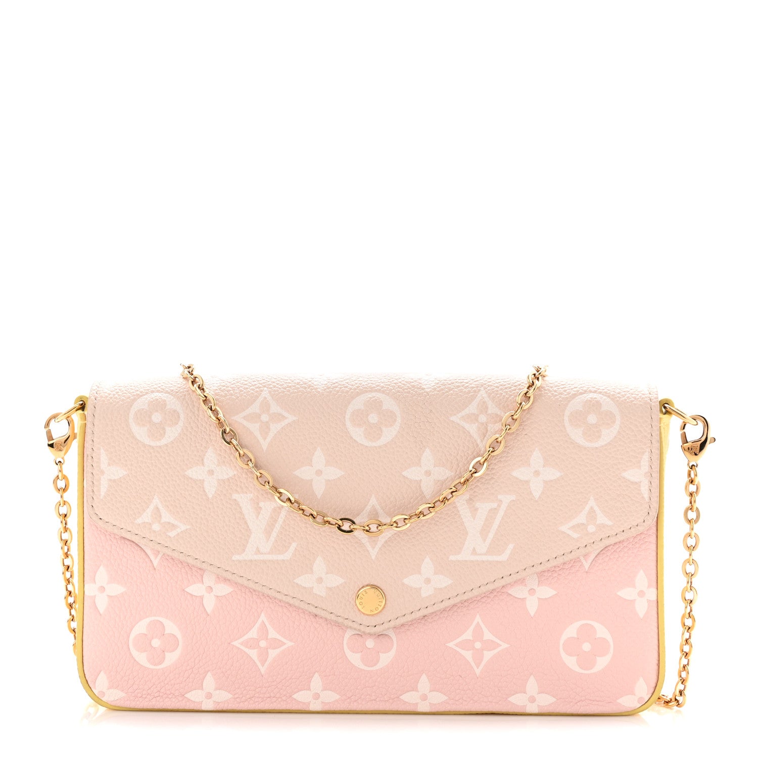 Louis Vuitton Empreinte Spring in the City Felicie Pochette Chain Wallet Pink Beige Yellow 1 of 11