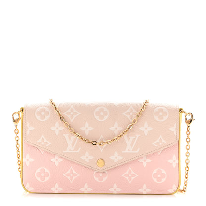 Louis Vuitton Empreinte Spring in the City Felicie Pochette Chain Wallet Pink Beige Yellow 1 of 11
