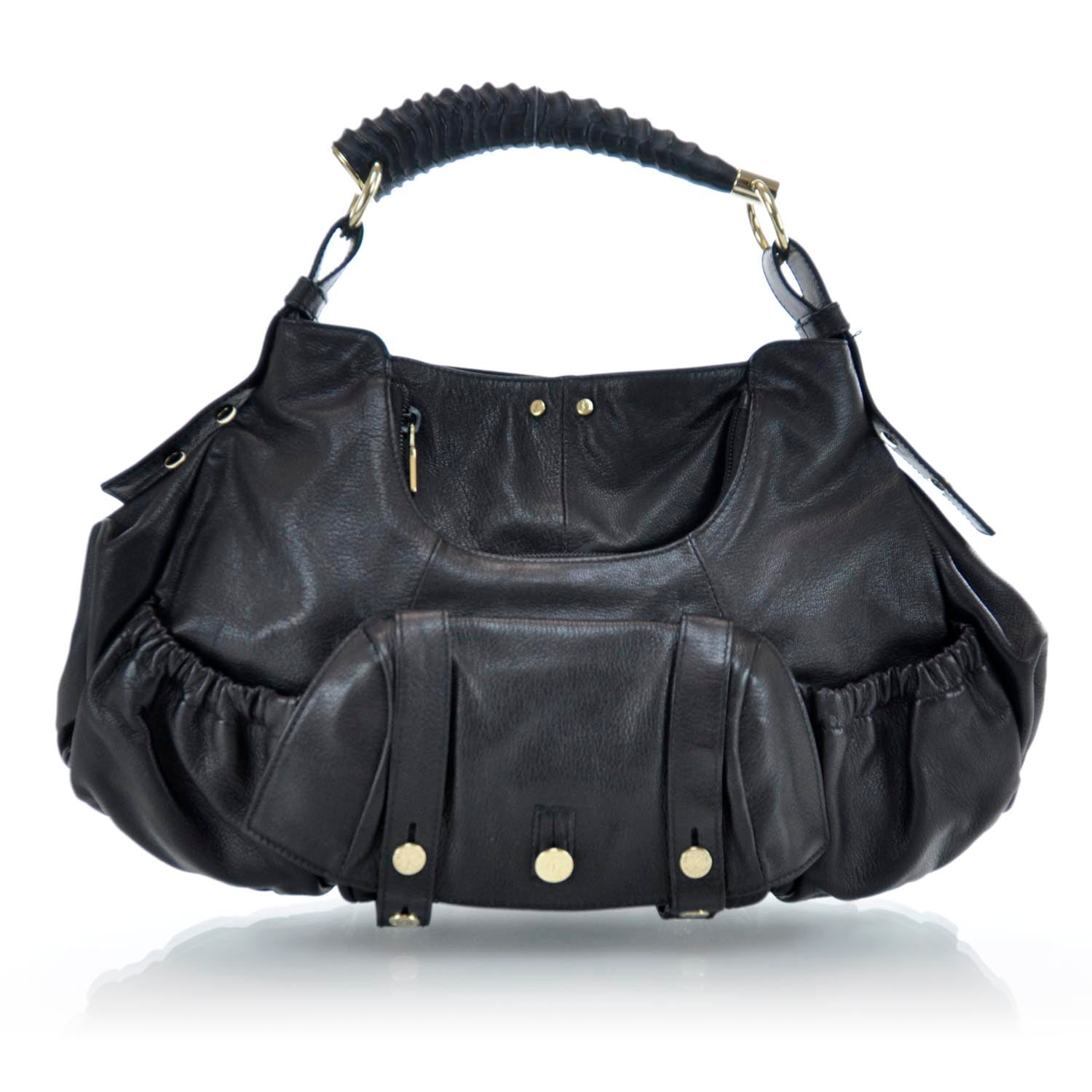 Saint Laurent Chevre Mala Mala Horn Bag Black 3 of 12