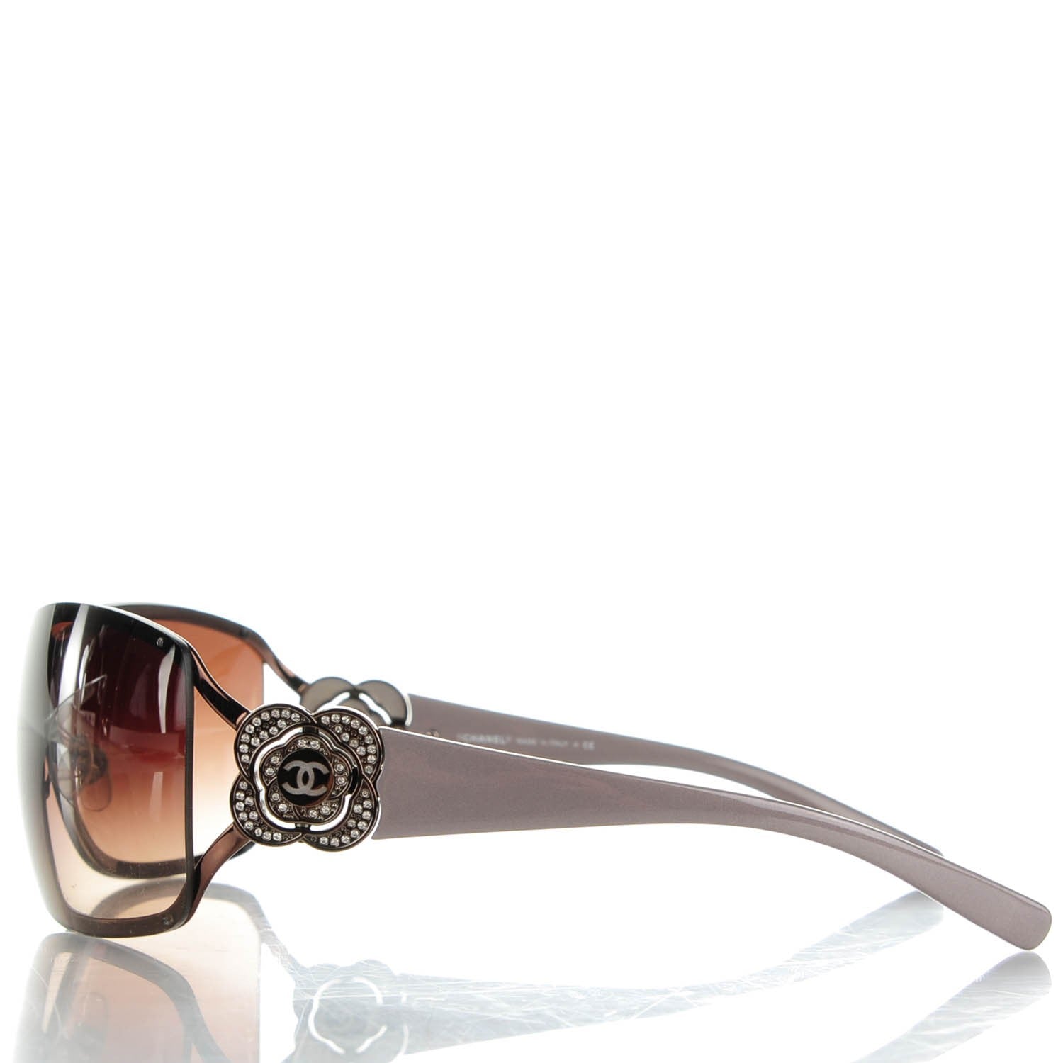 Chanel Swarovski Crystal Camellia CC Sunglasses 4164-B Bronze 2 of 5
