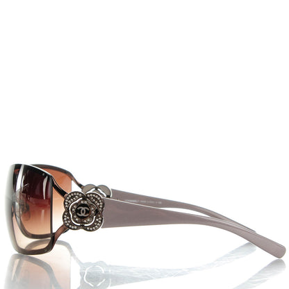 Chanel Swarovski Crystal Camellia CC Sunglasses 4164-B Bronze 2 of 5