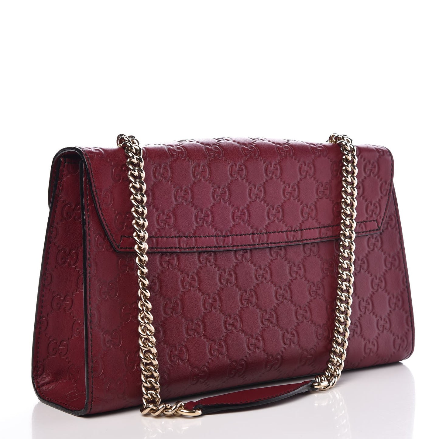 Soft Guccissima Medium Emily Chain Shoulder Bag Classic Ruby