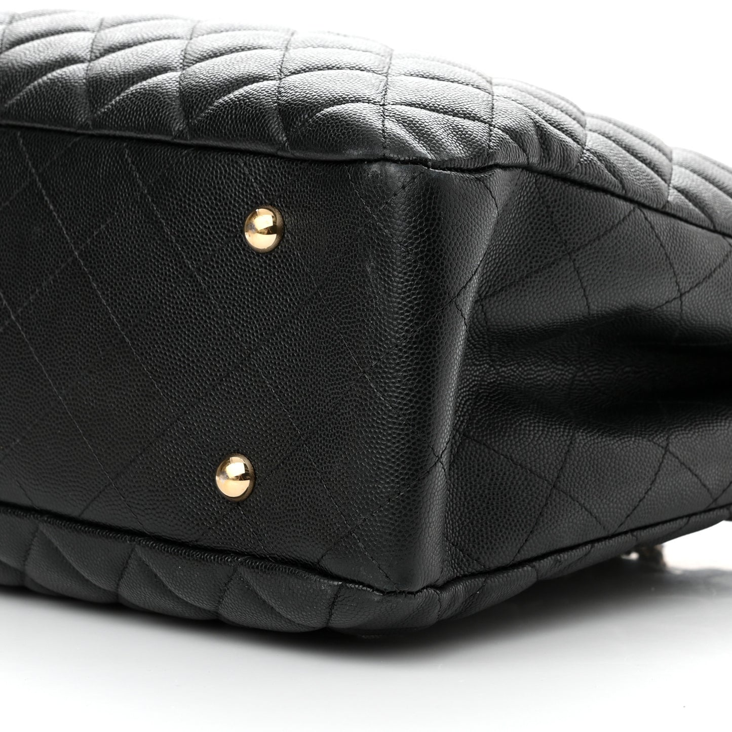 Caviar Quilted Large Shopping Tote Black