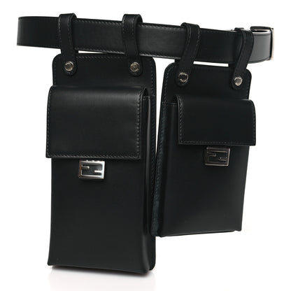 Fendi Vitello Glacier Utility Belt Pouch Black 2 of 7