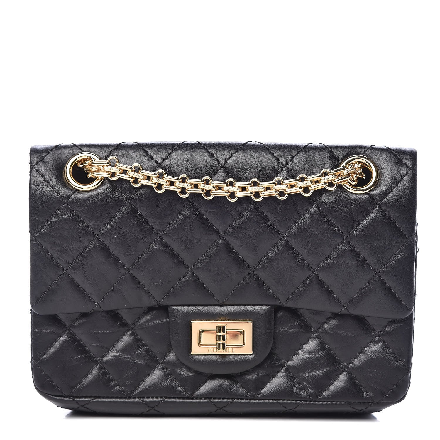 Chanel Aged Calfskin Quilted 2.55 Reissue Mini Flap Black 1 of 11