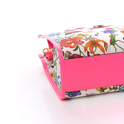 Gucci Canvas Medium Flora Tote Fuchsia 8 of 12