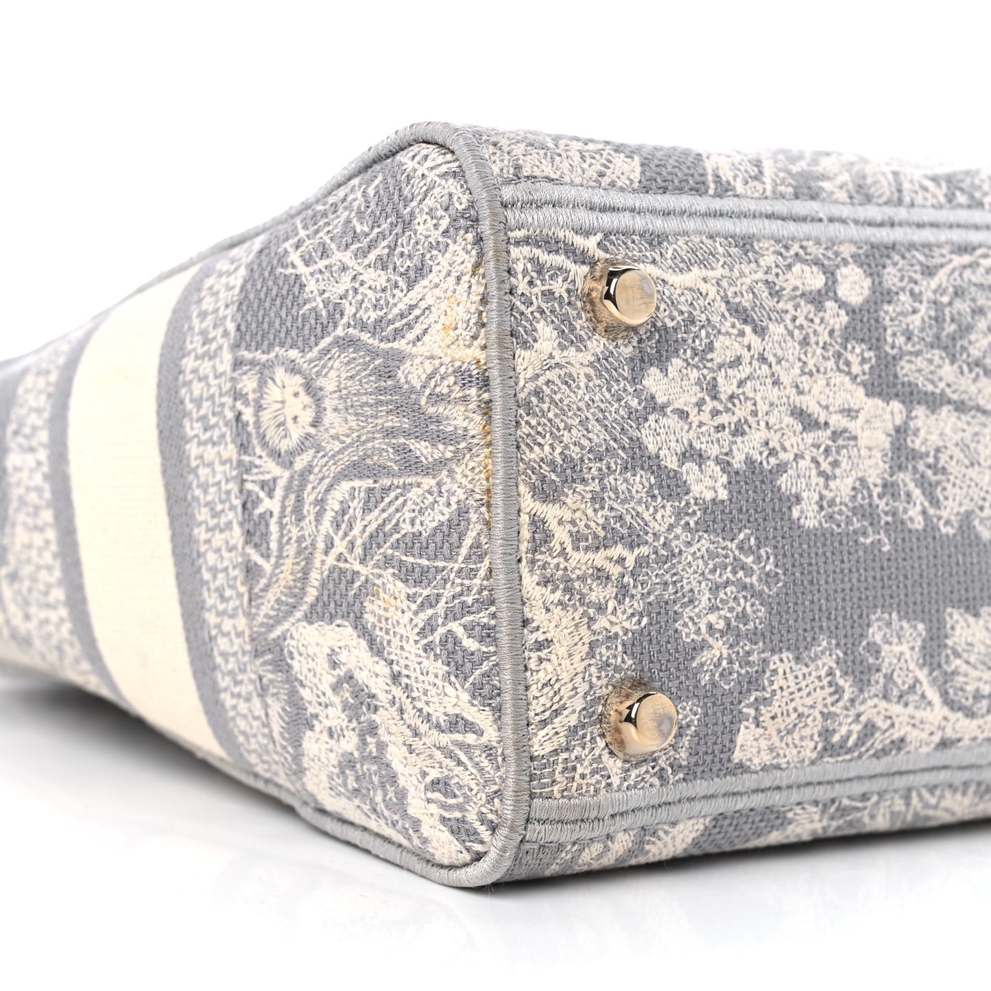Canvas Toile De Jouy Reverse Embroidered Medium Lady D-Lite Gray