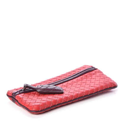 Bottega Veneta Nappa Intrecciato Zip Clutch Fraise Aubergine 4 of 6