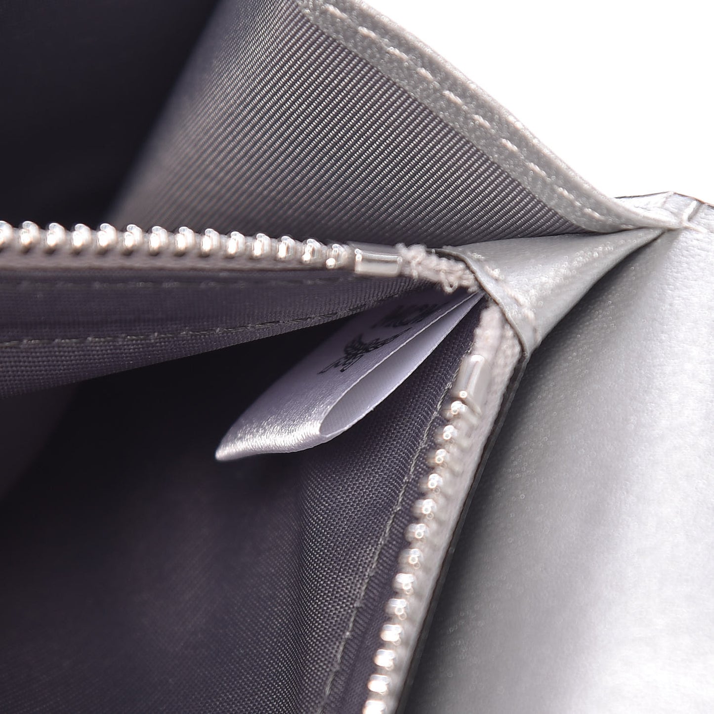 Metallic Visetos Large Tri-Fold Flap Wallet Berlin Silver