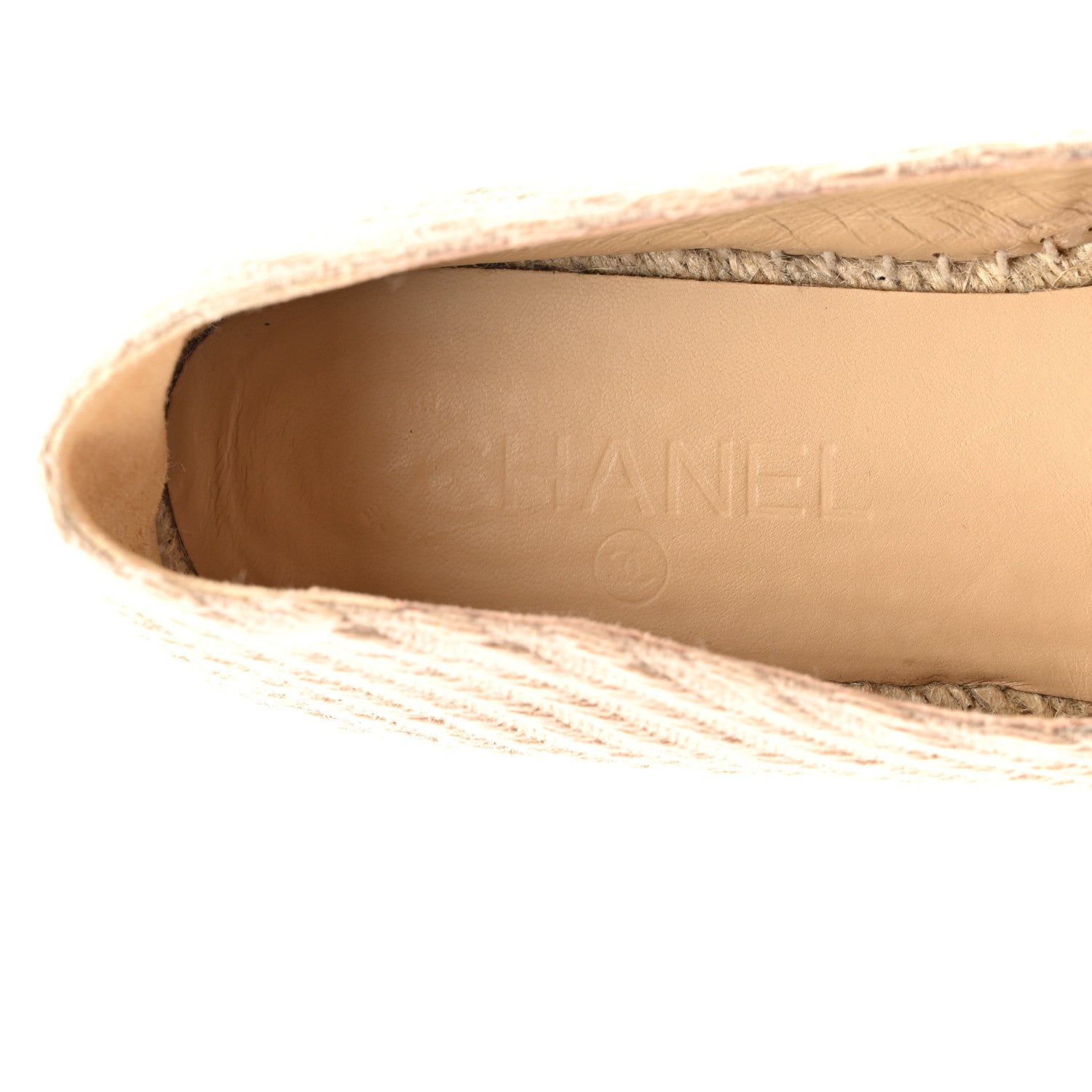 Chanel Tweed Grosgrain CC Espadrilles 39 Beige Black 8 of 12