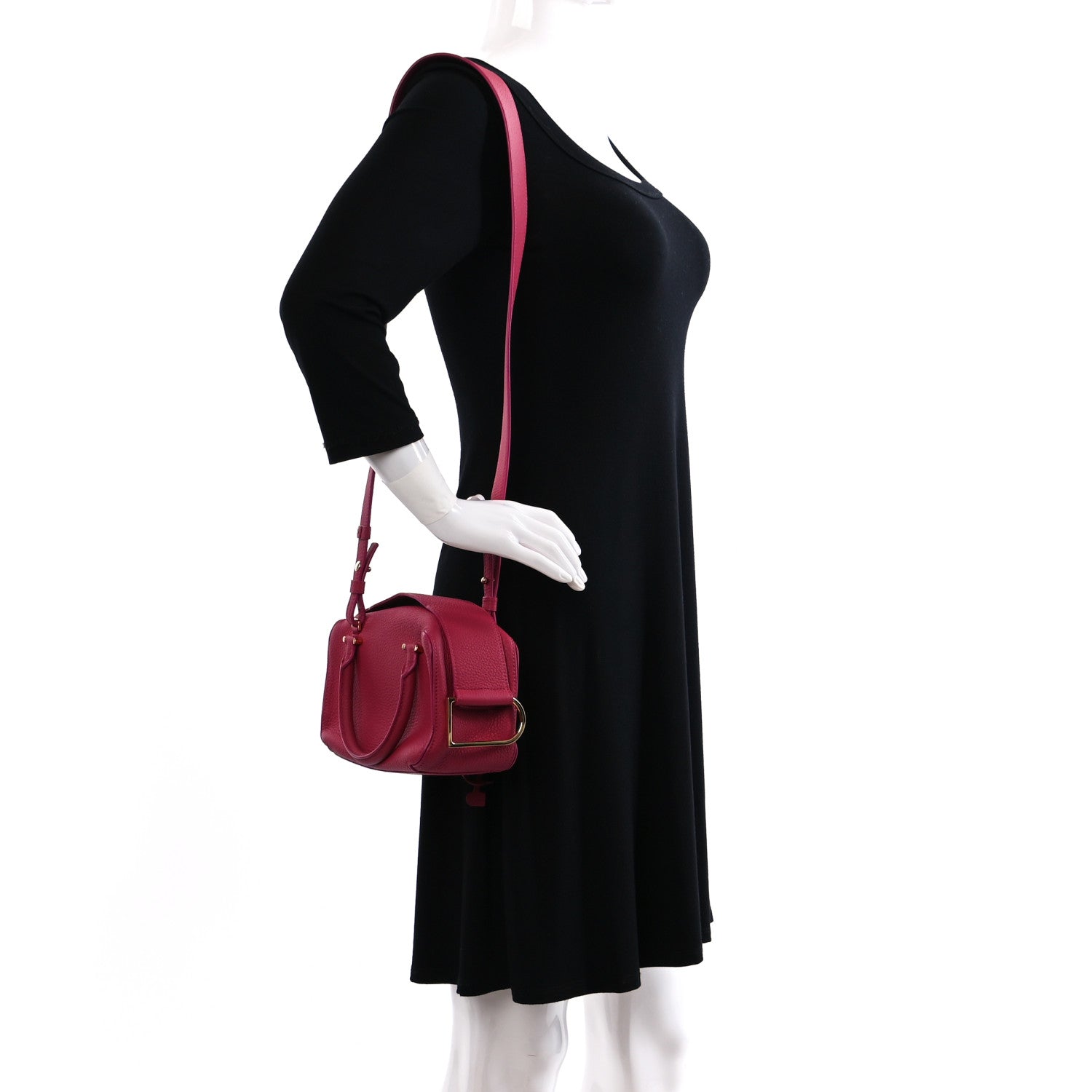 Delvaux Taurillon Soft Mini Cool Box Satchel FRAMBOISE 2 of 13