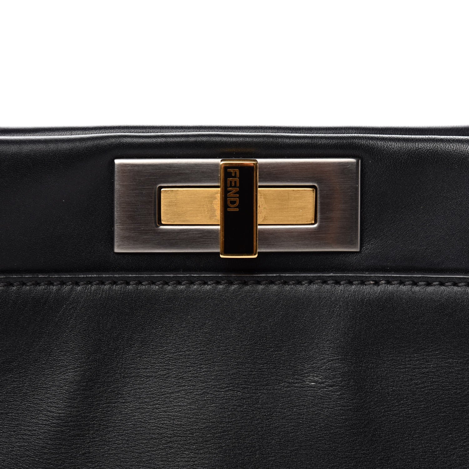 Fendi Calfskin Calf Hair Leopard Print Medium Peekaboo Iconic Satchel Black 11 of 11
