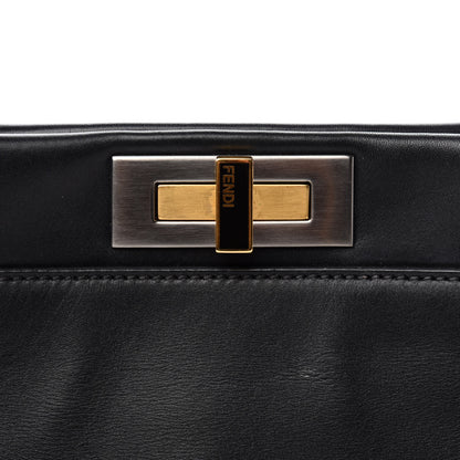 Fendi Calfskin Calf Hair Leopard Print Medium Peekaboo Iconic Satchel Black 11 of 11