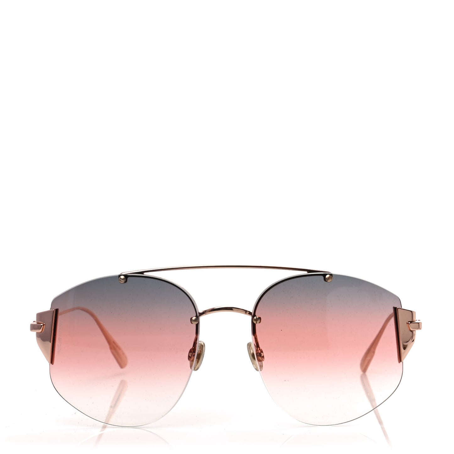 Metal Stronger Aviator Sunglasses Grey Fuschia Rose Gold