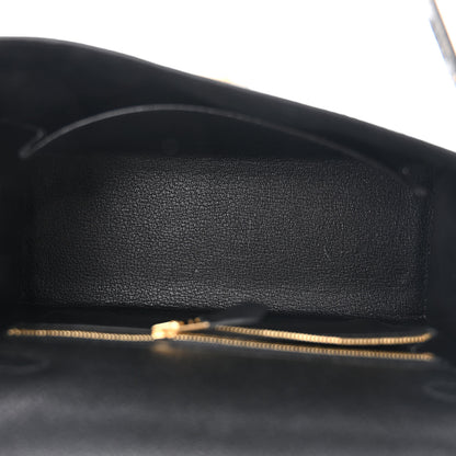 Hermes Chevre Mysore Horseshoe Kelly Sellier 25 Black 5 of 11