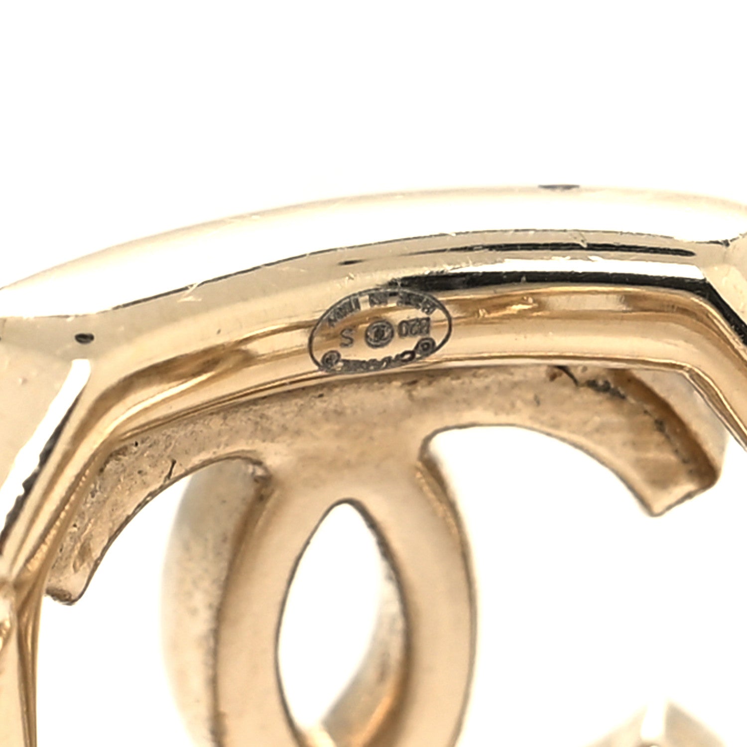 Chanel Pearl CC Vendome Ring 54 6.75 Gold 4 of 4