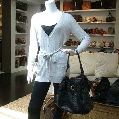 Christian Dior Leather Medium Cannage Tote Black 2 of 12