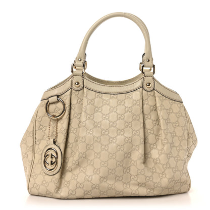 Gucci Guccissima Medium Sukey Tote Mystic White 1 of 10
