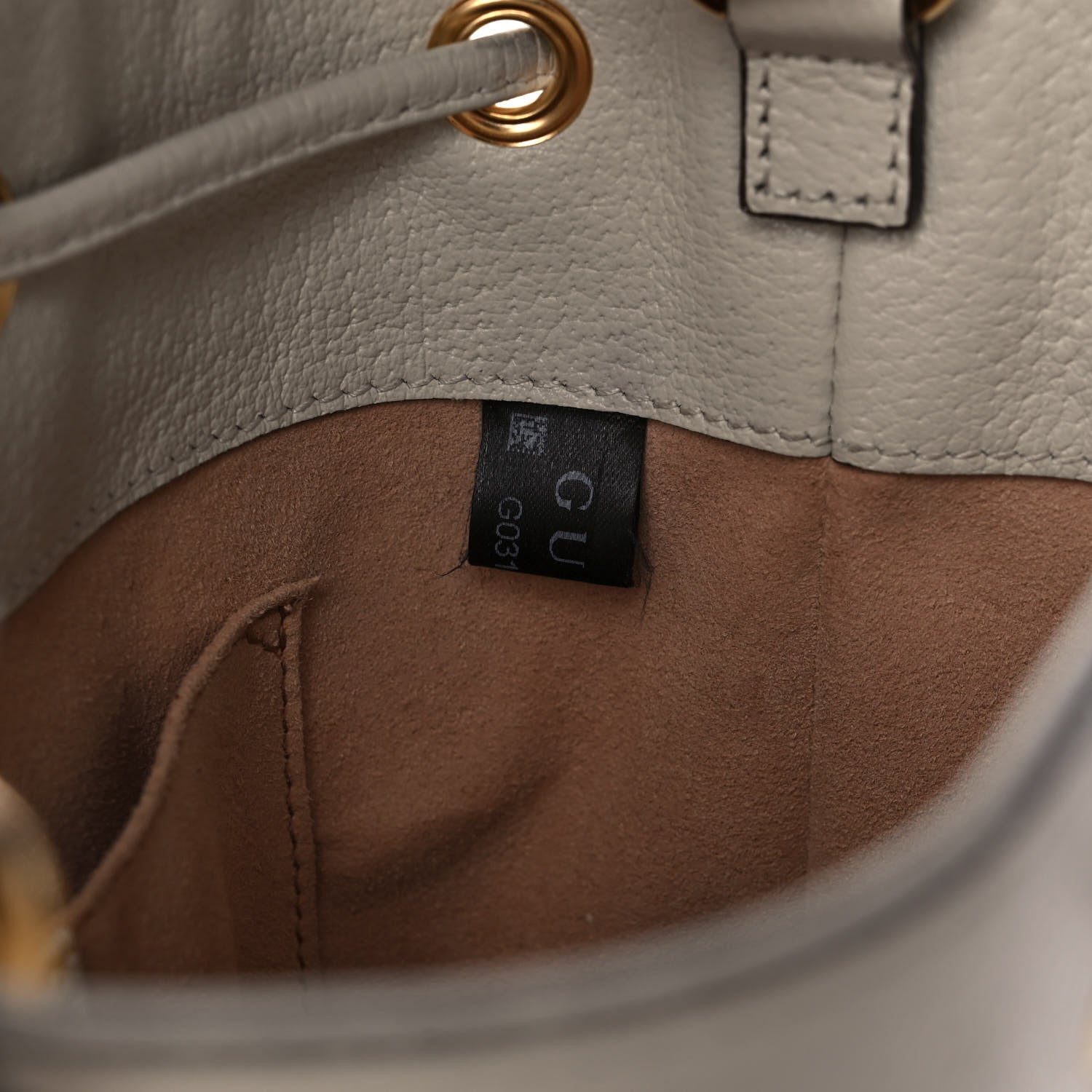 Gucci Glazed Textured Calfskin Web Small Ophidia Bucket Bag Mystic White 8 of 11