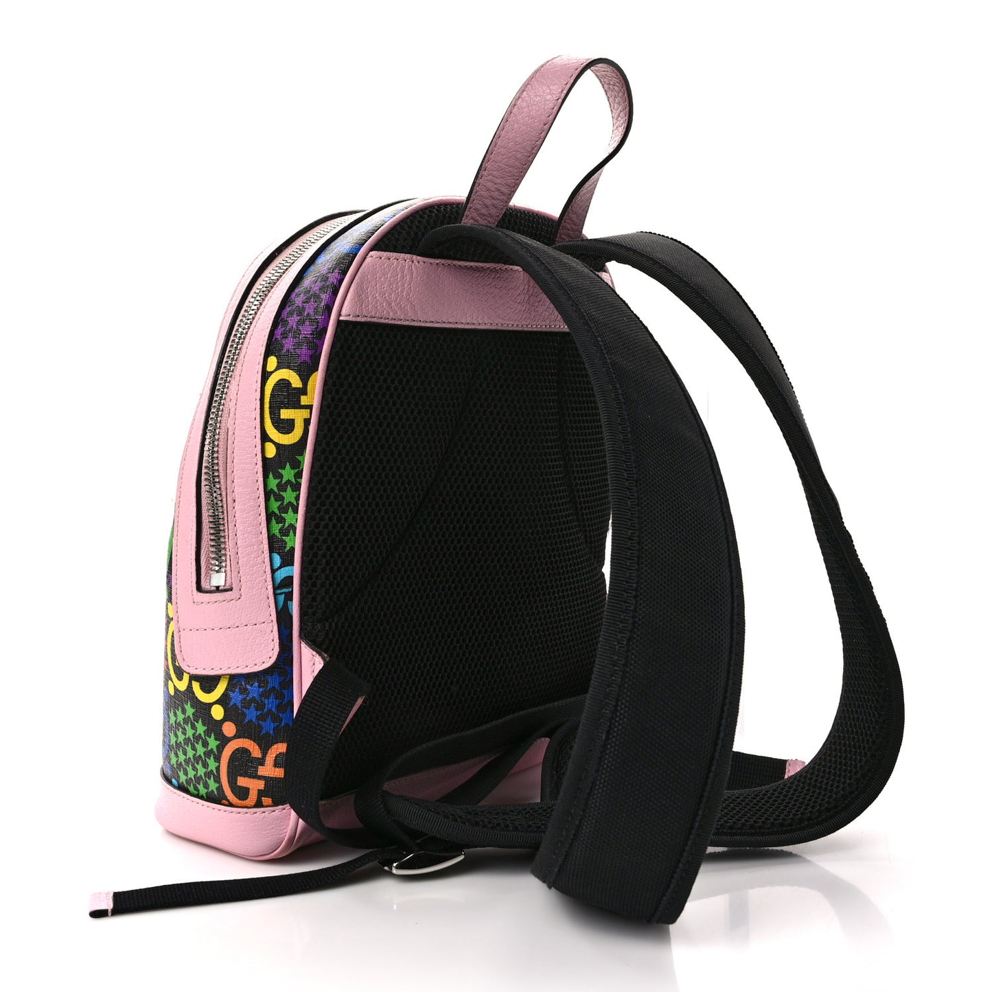 GG Supreme Monogram Psychedelic Small Day Backpack Black Multicolor Sugar Pink