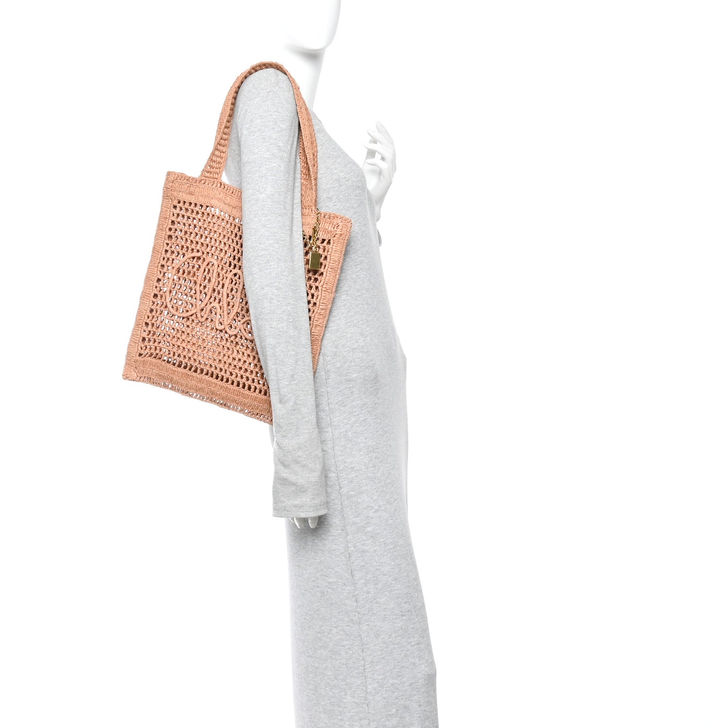 Chloe Raffia Summer Banana Tote Summery Beige 2 of 11