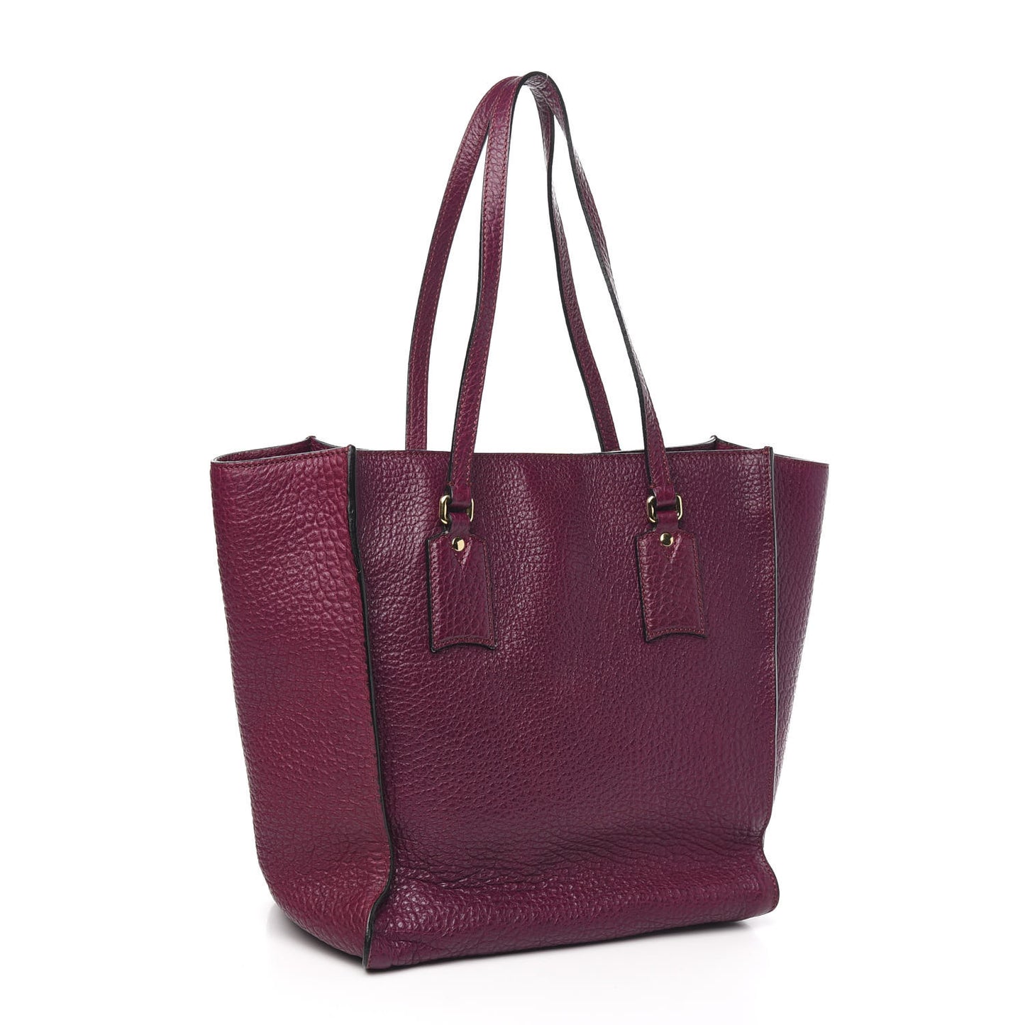 Heritage Grain Medium Woodbury Tote Dark Plum