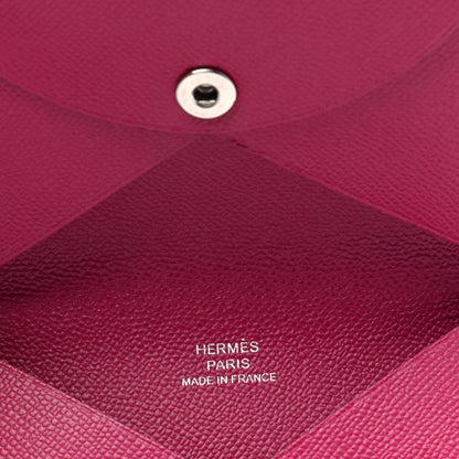 Hermes Epsom Calvi Card Case Rose Pourpre 4 of 4
