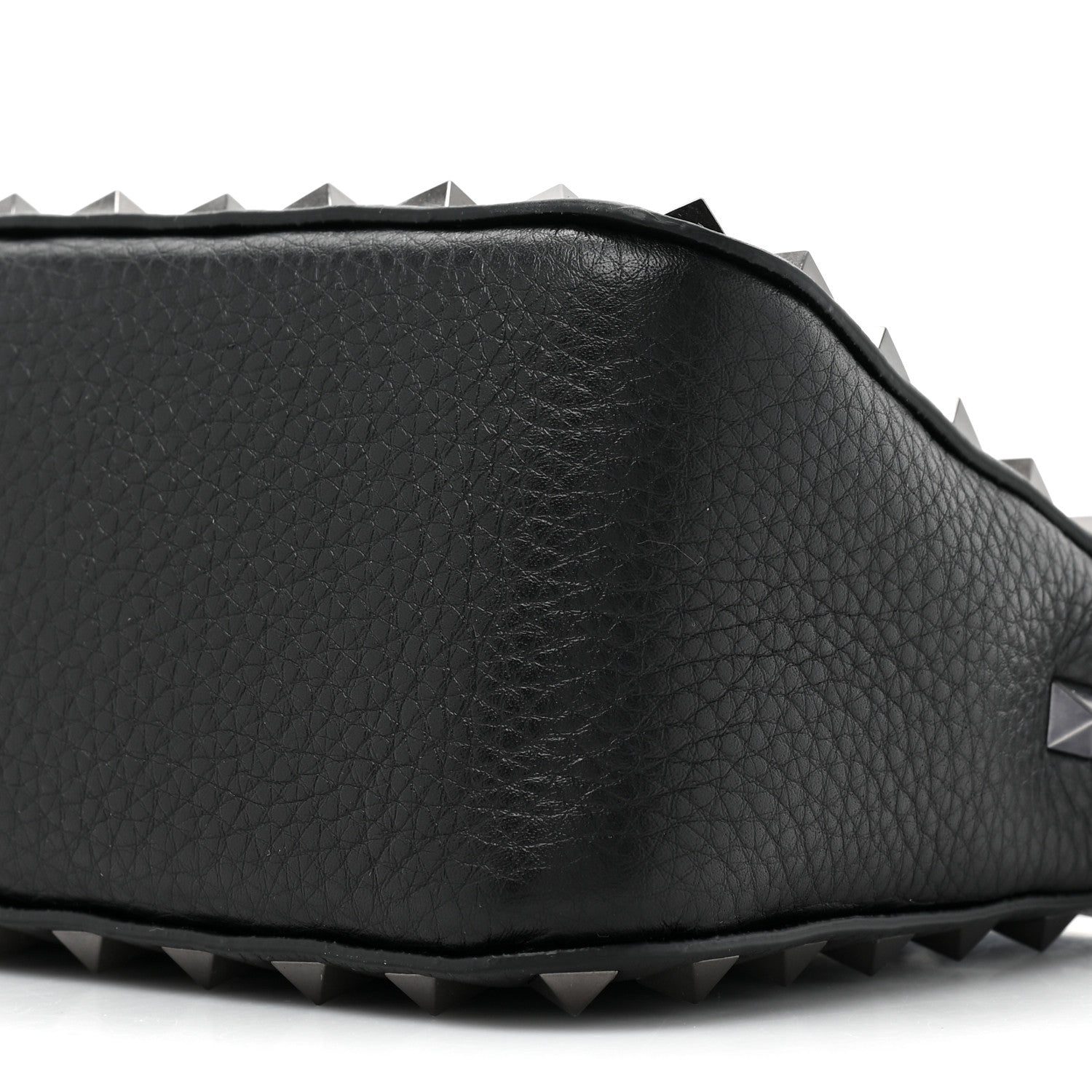 Valentino Garavani VALENTINO GARAVANI Pebbled Calfskin Small Rockstud Flip Lock Shoulder Bag Black 7 of 9
