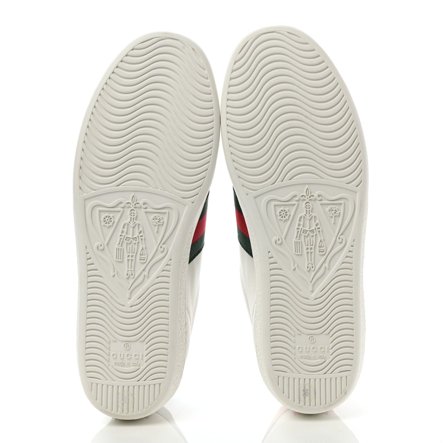 Calfskin Web Bee Embroidered Womens Ace Sneakers 36 White