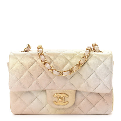 Chanel Metallic Goatskin Quilted Mini Rectangular Flap Gold 1 of 9
