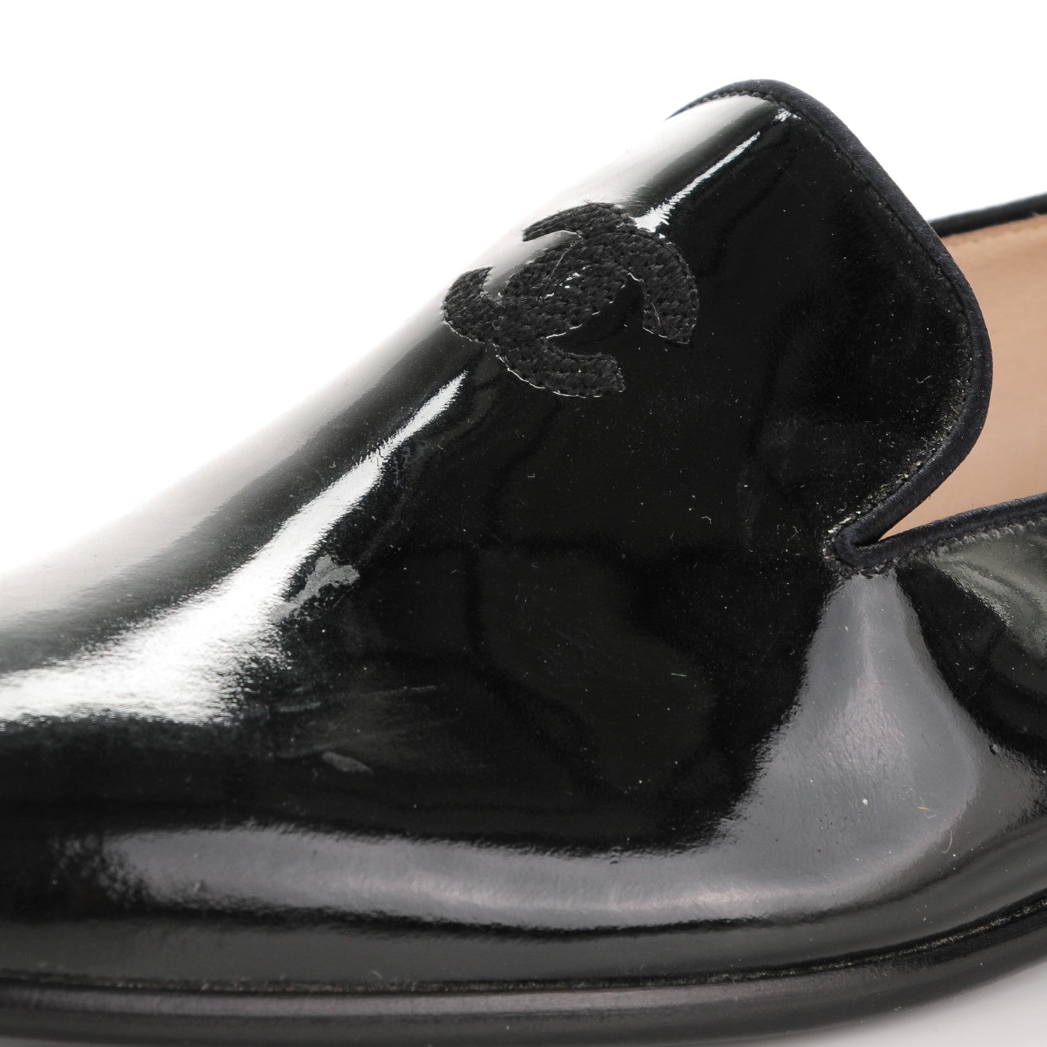 Chanel Patent CC Loafers 38.5 Black 9 of 9